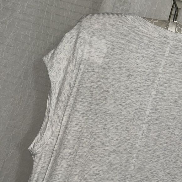 AE XL Light Heather Gray Ribbed Soft Crewneck Cap Short Sleeve Sexy Muscle Tee - Picture 11 of 12